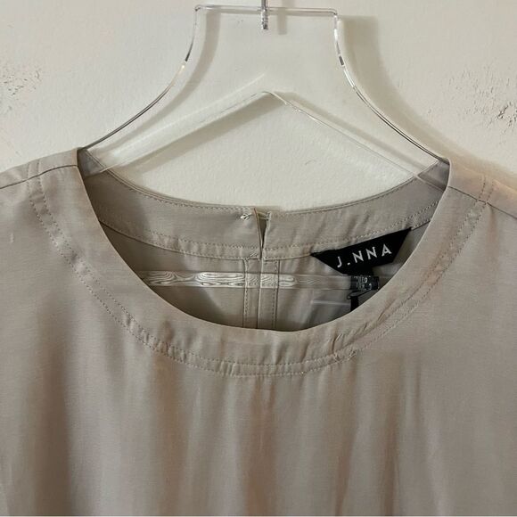 J.NNA Beige Tan Babydoll Style Tunic Mini Dress Top size small NWT - Picture 2 of 12